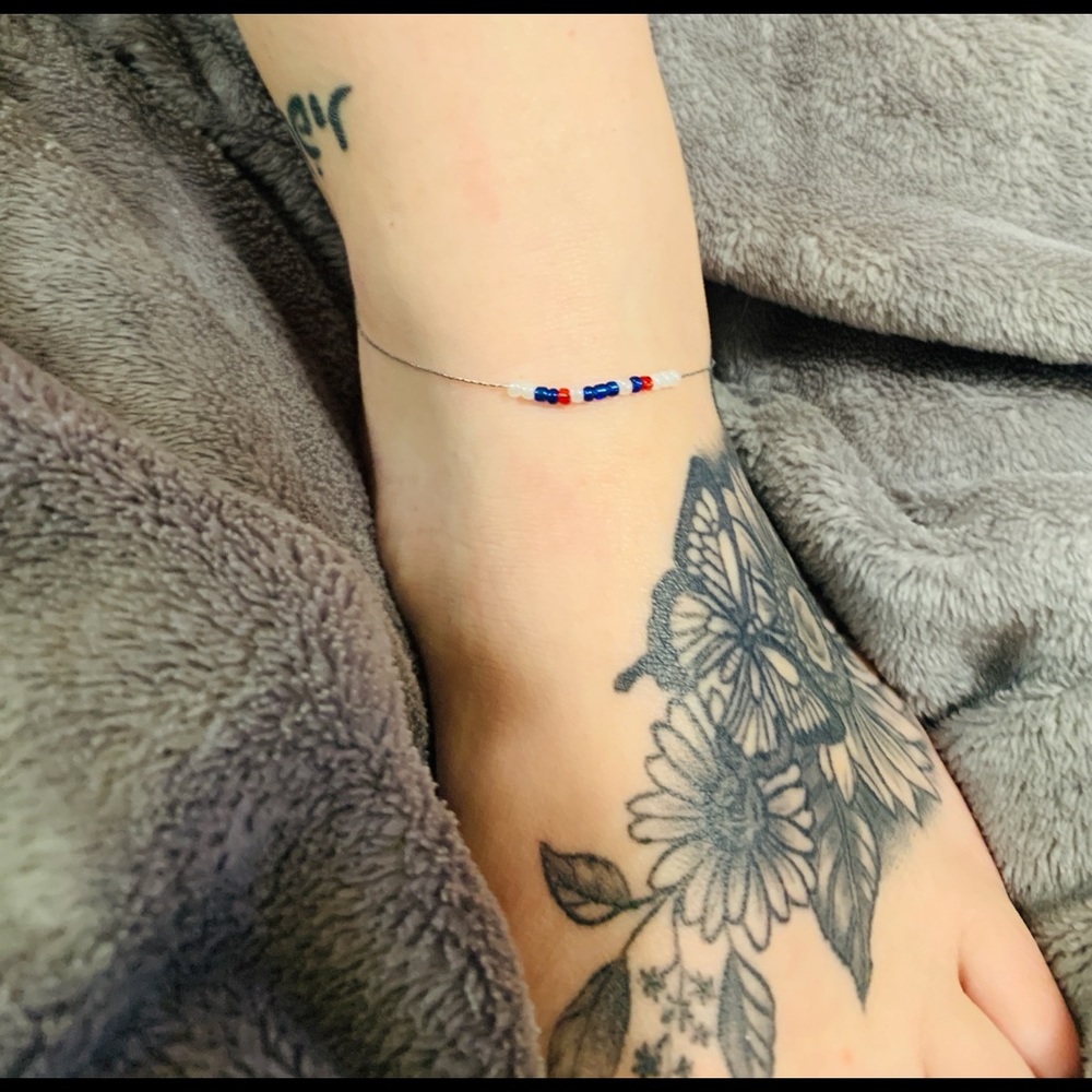 Customizable Morse Code Anklet - Picture 2 of 5